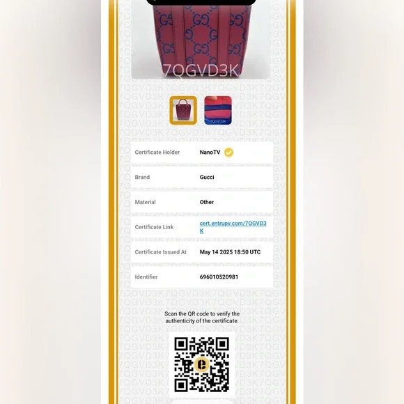 Gucci Hot Pink GG Mini Tote with Blue Logo - Picture 16 of 16